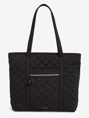 Vera Bradley Medium Iconic Vera Tote Bag quilted black performance twill.